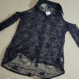 Black lace blouse